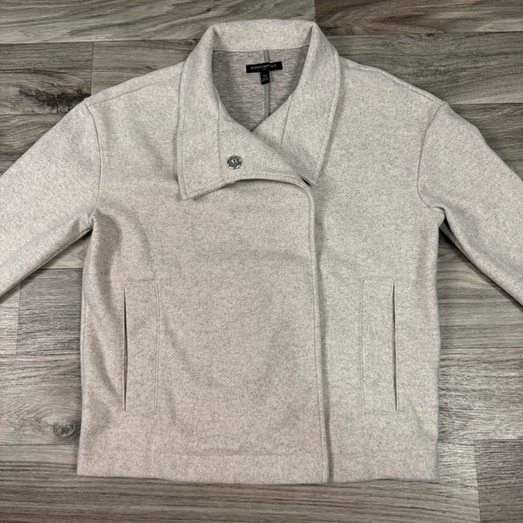 Banana Republic Melton Moto Jacket in Oatmeal Size Small - Picture 2 of 8